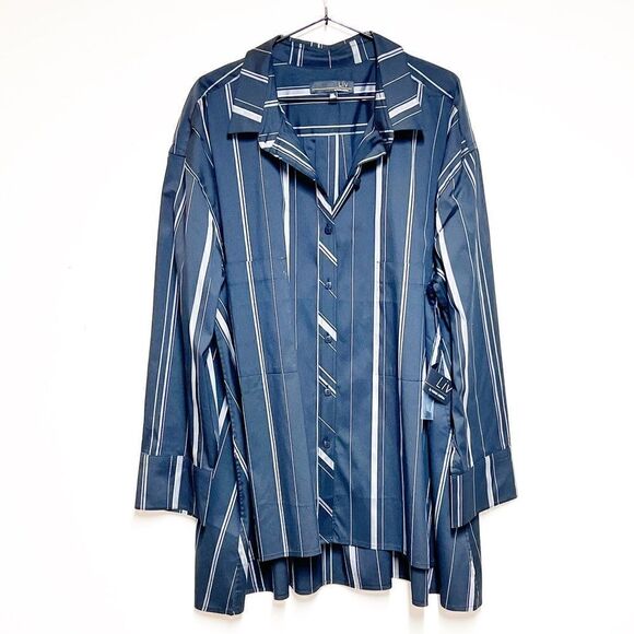 NWT LIV BY HABITAT 341174 Clara Button Front High Low Tunic Shirt Sz XXL - Picture 4 of 11